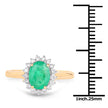 1.39 Carat Genuine Zambian Emerald and White Diamond 10K Yellow Gold Ring