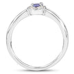 0.54 Carat Genuine Tanzanite and White Zircon .925 Sterling Silver Ring