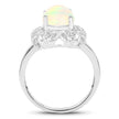 1.73 Carat Genuine Ethiopian Opal & White Topaz .925 Sterling Silver Ring