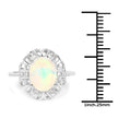 1.73 Carat Genuine Ethiopian Opal & White Topaz .925 Sterling Silver Ring