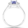 1.51 Carat Genuine Tanzanite and White Topaz .925 Sterling Silver ring