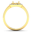 0.22 Carat Genuine White Diamond 14K Yellow Gold Semi Mount Ring - holds 9x7mm Oval Gemstone