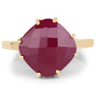 14K Yellow Gold Plated 8.95 Carat Glass Filled Ruby .925 Sterling Silver Ring