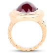 14K Rose Gold Plated 17.60 Carat Genuine Glass Filled Ruby .925 Sterling Silver Ring