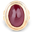 14K Rose Gold Plated 17.60 Carat Genuine Glass Filled Ruby .925 Sterling Silver Ring