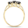 0.99 Carat Genuine Black Diamond .925 Sterling Silver Ring