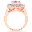 5.48 Carat Genuine Kunzite and White Topaz .925 Sterling Silver Ring