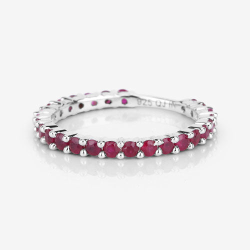 1.04 Carat Genuine Ruby .925 Sterling Silver Ring