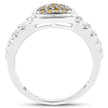 0.25 Carat Genuine Yellow Diamond .925 Sterling Silver Ring