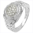 0.20 Carat Genuine White Diamond .925 Sterling Silver Ring