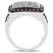 0.61 Carat Genuine Champagne Diamond and White Diamond .925 Sterling Silver Ring