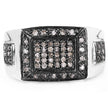 0.52 Carat Genuine Champagne Diamond .925 Sterling Silver Ring