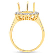 0.48 Carat Genuine White Diamond 14K Yellow Gold Semi Mount Ring - holds 11x9mm Pear Gemstone