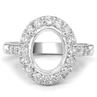 0.60 Carat Genuine White Diamond 14K White Gold Semi Mount Ring - holds 10x8mm Oval Gemstone
