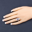 1.17 Carat Genuine Tanzanite and White Topaz .925 Sterling Silver Ring