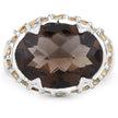 9.58 Carat Genuine Smoky Quartz and Citrine .925 Sterling Silver Ring