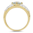 14K Yellow Gold Plated 1.70 Carat Genuine Blue Topaz .925 Sterling Silver Ring