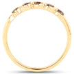 0.19 Carat Genuine Champagne Diamond 14K Yellow Gold Ring (I1-I2)