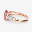 3.11 Carat Genuine Pink Tourmaline and White Diamond 14K Rose Gold Ring