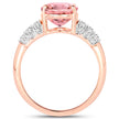 3.11 Carat Genuine Pink Tourmaline and White Diamond 14K Rose Gold Ring
