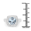 2.46 Carat Genuine Blue Topaz and White Topaz .925 Sterling Silver Ring