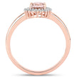 0.81 Carat Genuine Morganite and White Diamond 14K Rose Gold Ring