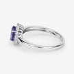 0.86 Carat Genuine Tanzanite and White Diamond 14K White Gold Ring