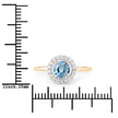 1.03 Carat Genuine Blue Sapphire and White Diamond 14K Yellow Gold Ring