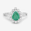 1.22 Carat Genuine Zambian Emerald and White Diamond 10K White Gold Ring