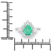 1.22 Carat Genuine Zambian Emerald and White Diamond 10K White Gold Ring