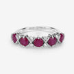 1.61 Carat Genuine Ruby and White Diamond 14K White Gold Ring