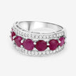3.24 Carat Genuine Ruby and White Diamond 14K White Gold Ring