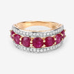 3.24 Carat Genuine Ruby and White Diamond 14K Yellow Gold Ring