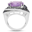5.95 Carat Genuine Amethyst and Tanzanite .925 Sterling Silver Ring