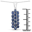 10.40 Carat Genuine Blue Sapphire .925 Sterling Silver 3 Piece Jewelry Set (Ring, Earrings, and Pendant w/ Chain)