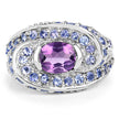 2.76 Carat Genuine Amethyst and Tanzanite .925 Sterling Silver Ring