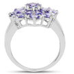 3.37 Carat Genuine Tanzanite and White Topaz .925 Sterling Silver Ring