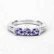 1.11 Carat Genuine Tanzanite .925 Sterling Silver Ring