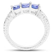 1.11 Carat Genuine Tanzanite .925 Sterling Silver Ring