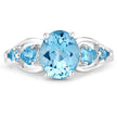 3.37 Carat Genuine Swiss Blue Topaz .925 Sterling Silver Ring