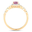 0.80 Carat Genuine Pink Sapphire and White Diamond 14K Yellow Gold Ring