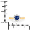 0.73 Carat Genuine Blue Sapphire and White Diamond 14K Yellow Gold Ring