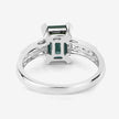 1.91 Carat Genuine Green Tourmaline and White Diamond 14K White Gold Ring
