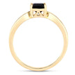 1.19 Carat Genuine Green Tourmaline and White Diamond 14K Yellow Gold Ring
