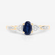 0.53 Carat Genuine Blue Sapphire and White Diamond 10K Yellow Gold Ring