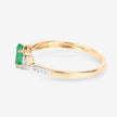 0.49 Carat Genuine Zambian Emerald and White Diamond 10K Yellow Gold Ring