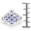 1.53 Carat Genuine Tanzanite .925 Sterling Silver Ring
