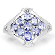 1.53 Carat Genuine Tanzanite .925 Sterling Silver Ring