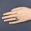1.44 Carat Genuine Blue Sapphire and White Diamond 14K White Gold Ring