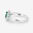 0.86 Carat Genuine Zambian Emerald and White Diamond 14K White Gold Ring